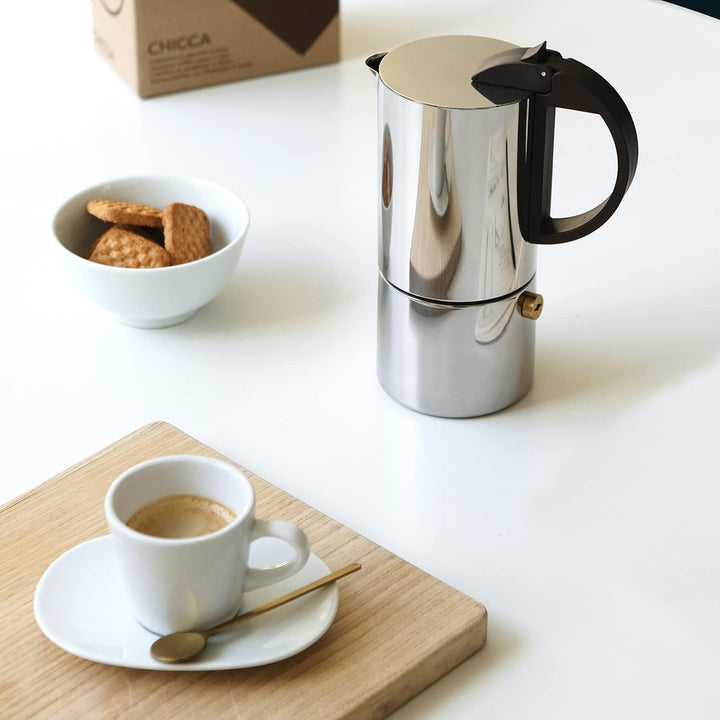 Gnali & Zani CHICCA Espressokocher | Edelstahl | Für 6 Tassen | Alle Herdarten inklusive Induktion |