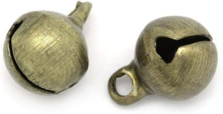 Suneast 50 Stück Antikes Bronze-Glöckchen Metallglocken zum Basteln mit Glöckchen für Weihnachten Fe