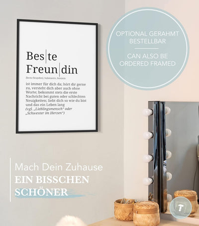 Papierschmiede® Definition: Beste Freundin, DIN A1 (59x84 cm), XXL Poster für Wohnzimmer, Schlafzimm