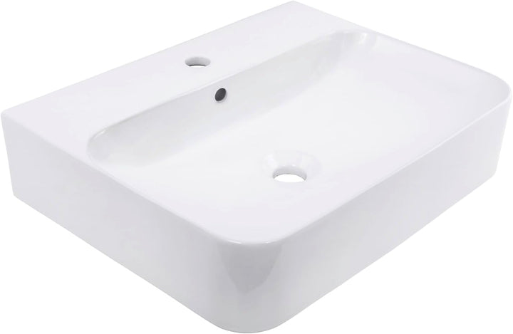 Schöner Wohnen Kollektion Waschbecken Dara 60,5 x 47 cm, Keramikwaschbecken Bad, Aufsatz- oder Wand-