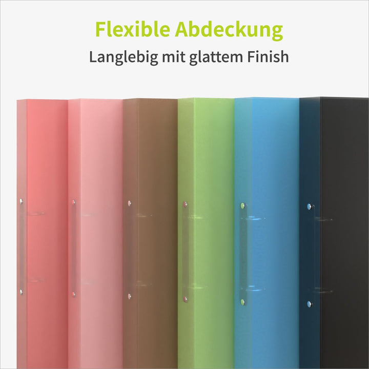 ACROPAQ - 12 x Ringordner A4 - Ordner schmal, Pastell, Mit 3.5 Ringen, 3,5 cm Rückenbreite - Ringord