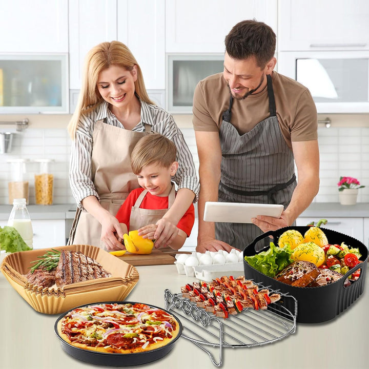 4PCS 22CM Heissluftfritteuse Zubehör - Airfryer Zubehör für Ninja AF180EU Max Pro 6,2 L, COSORI 5,5L