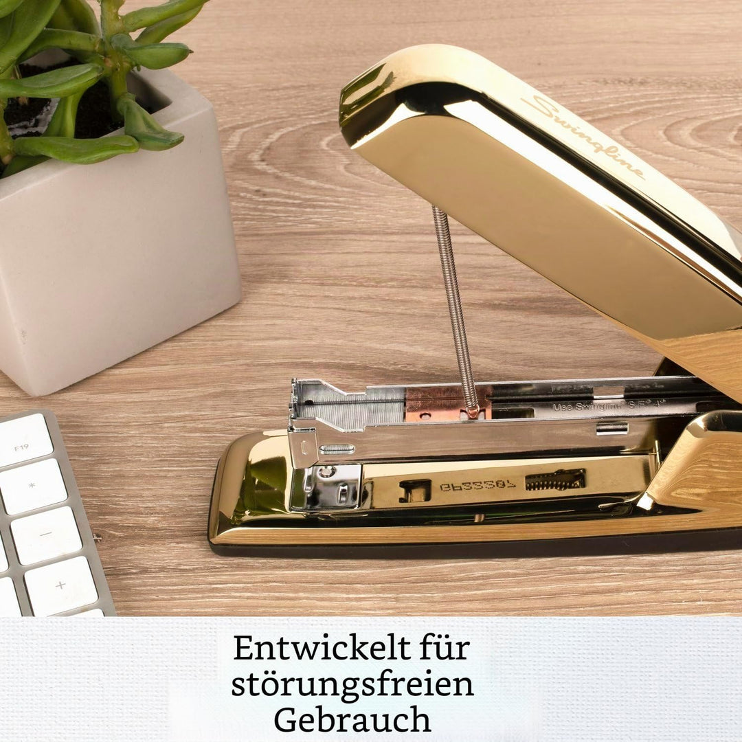 Swingline Heftgerät, 30 Blatt Kapazität, 747 Business Hefter, staufrei, Metall, Gold Chrom (74721) g