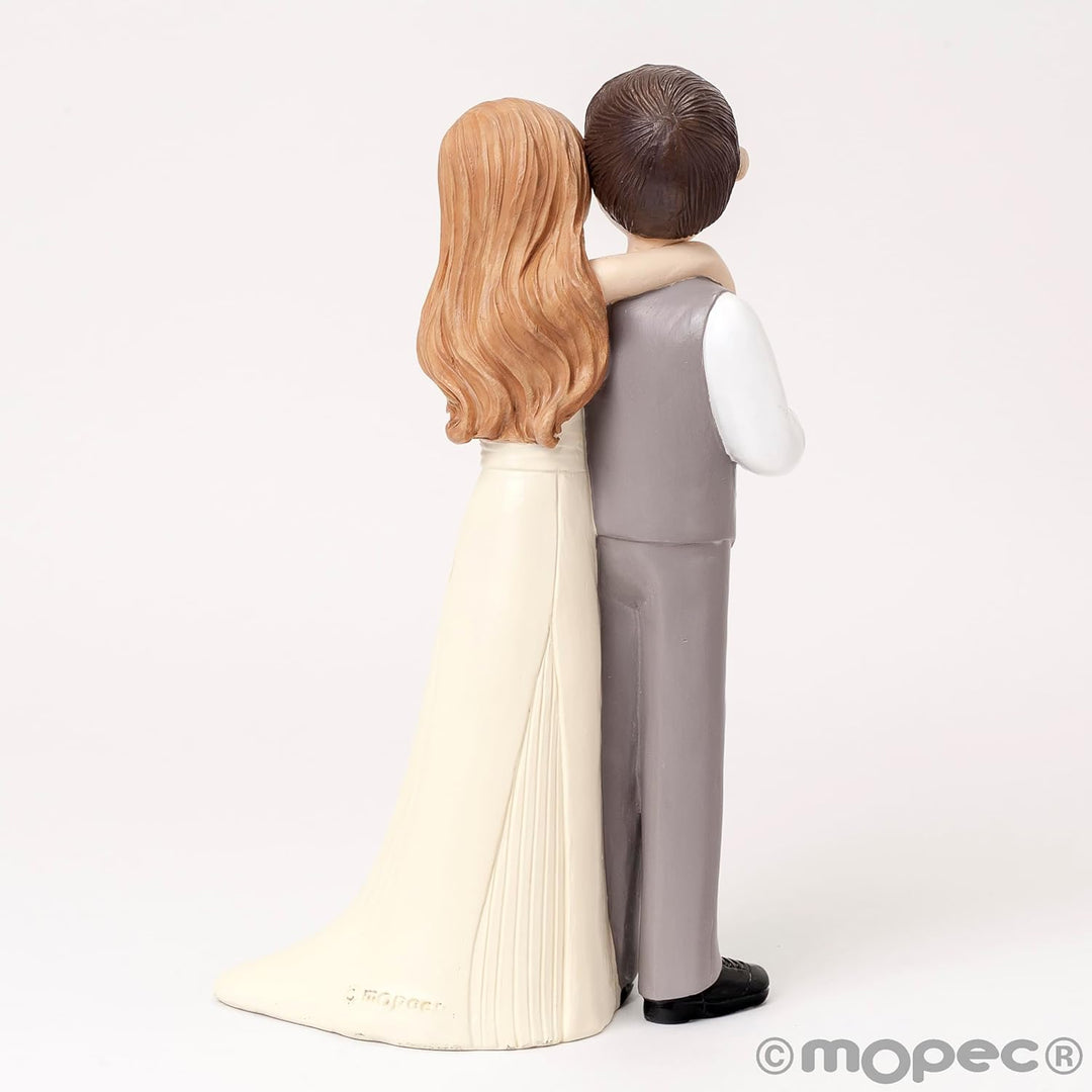 Mopec Figur Pastell Pop & Fun Braut Weste und Bart, 21 cm, Weiss, Einheitsgrösse Pop & Fun Kuchenfig
