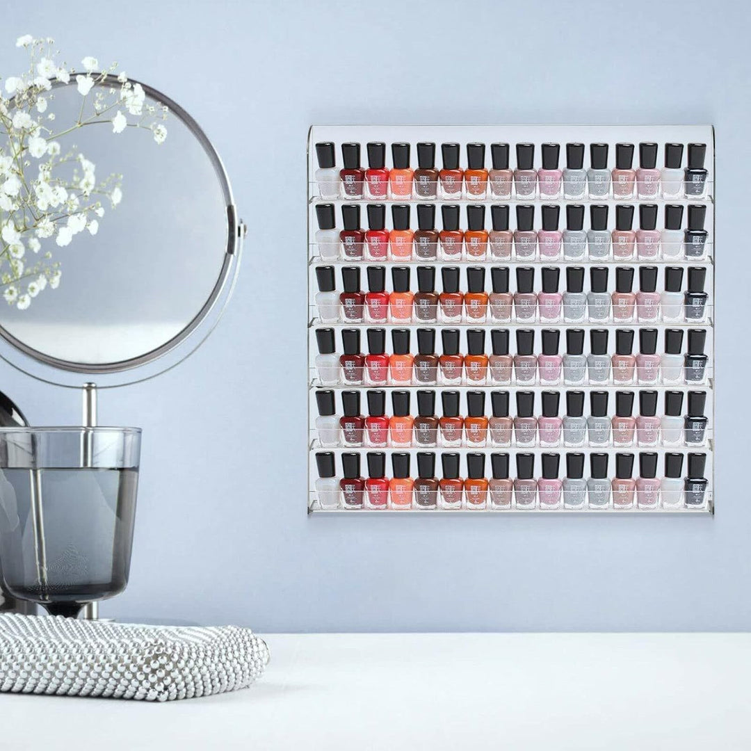 Acryl Nagellack Regal Wandregal 6 Schichten für bis zu 96 Flaschen durchsichtiger Nagellack Organize