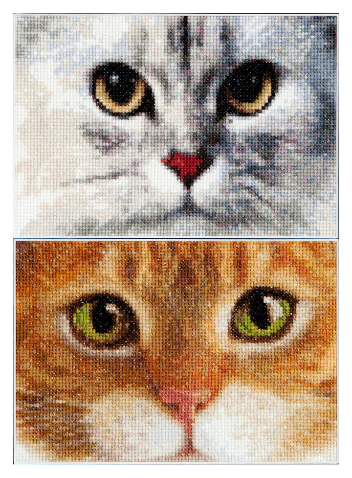 Thea Gouverneur - Kreuzstich-Set - Katzen Tijer + Kitty - Aida - 16 Count - Für Erwachsene - 540A, K