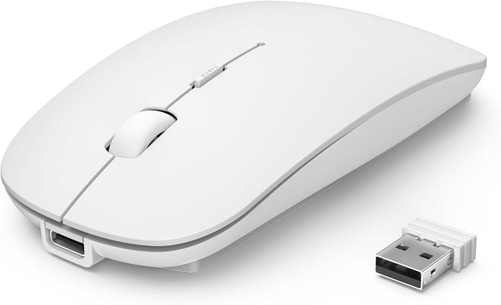 TECKNET Bluetooth Maus, Kabellose Maus mit 4800/3200/2400/1600/1200/800 einstellbare DPI, 2.4G USB F