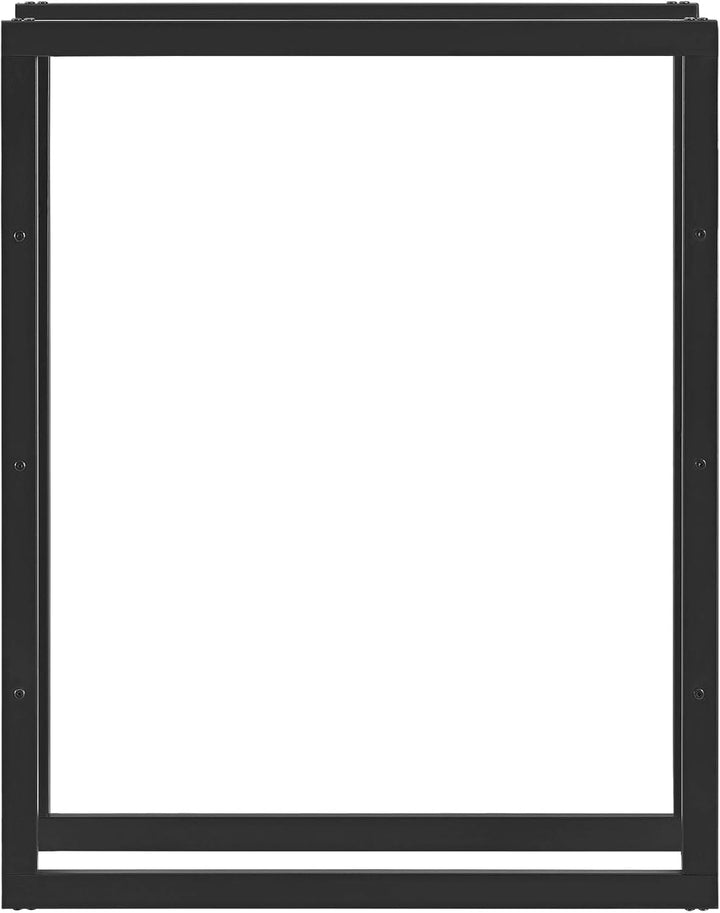 [en.casa] Kaminholzregal 80x100x25cm Brennholzregal Feuerholzregal Holzhalter Schwarz 80 x 100 x 25