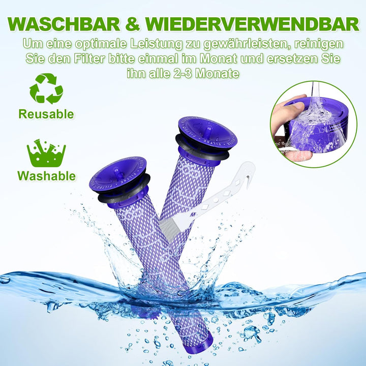 Ersatzfilter für Dyson-V7 V8, KNOWOM Ersatzfilter für Dyson, V8, V7, Tier, Absolute Motorhead, 3 HEP