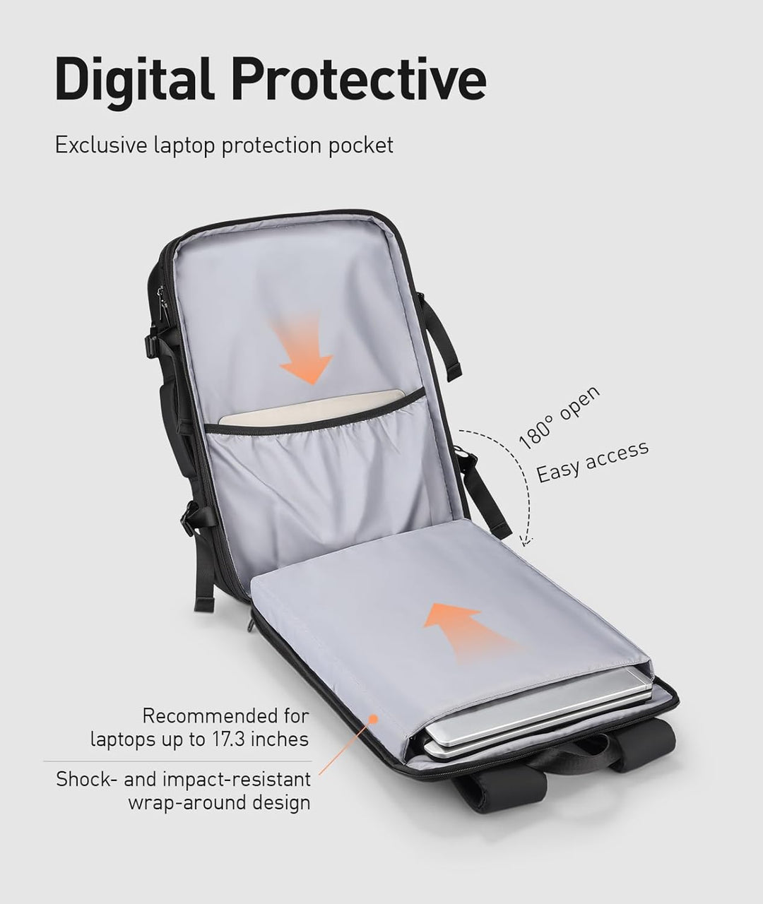 MARK RYDEN Business Rucksack Erweiterbar 20L-35L Hydrophobes Gewebe zum Mitnehmen Laptop für 17,5-Zo