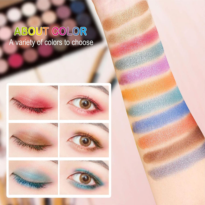Schminkkoffer Multifunktions Schmink Kosmetik Make-up Set mit Lidschatten, Blush Rouge, Pressed Powd