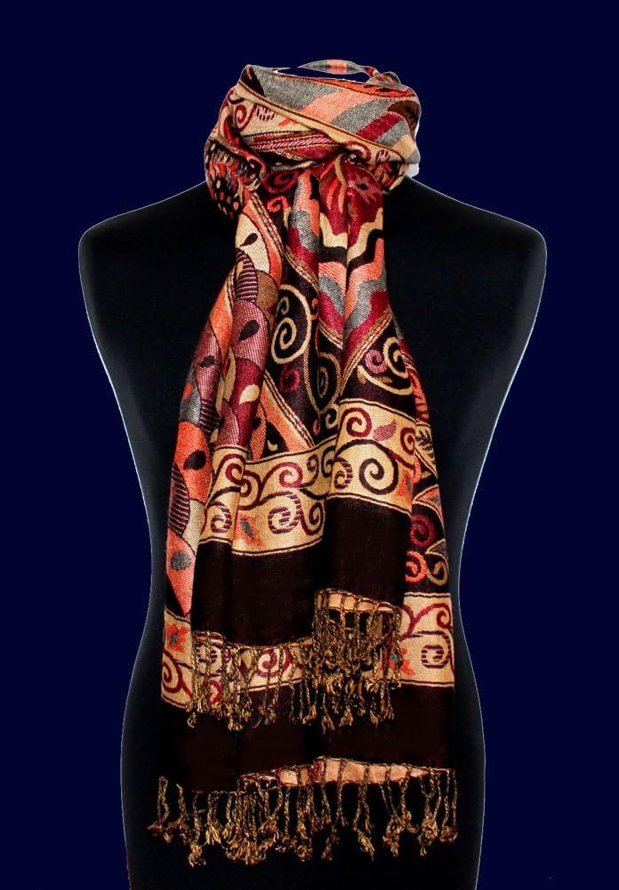 Lorenzo Cana Marken Pashmina Damenschal Schaltuch Stola Umschlagtuch Naturfaser opulentes Muster in