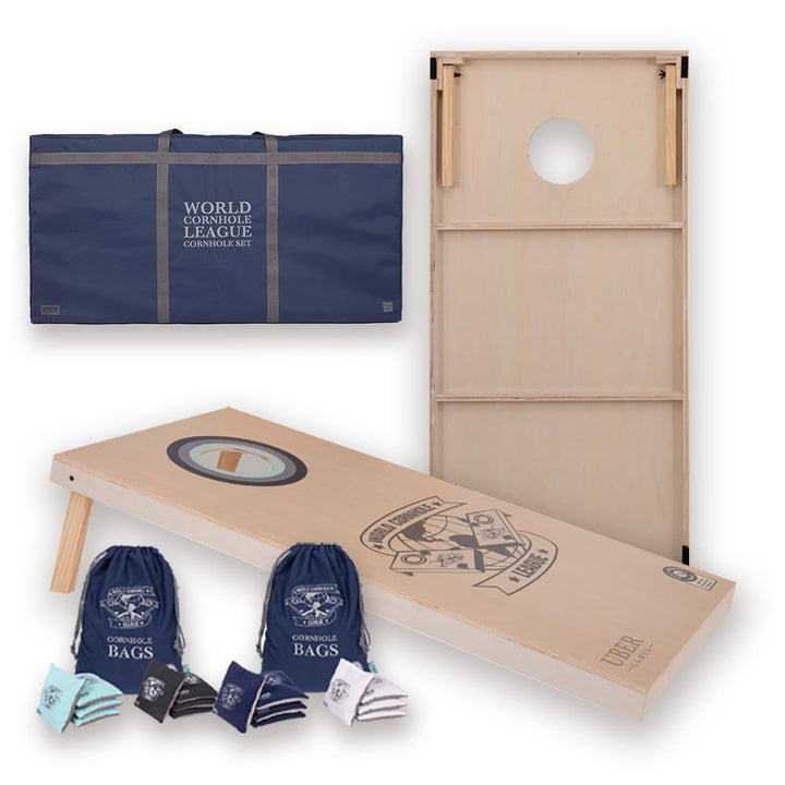 Uber Games - World Cornhole League - 120x60 cm Doppelbrett-Set & Tasche - Turnierqualität Board (4x2