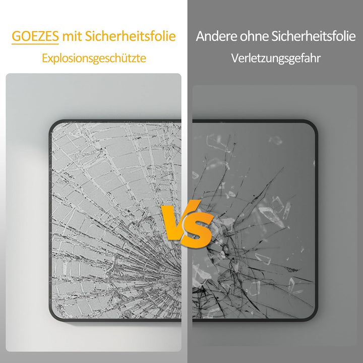 Spiegel Schwarz 50x70cm Badspiegel Badezimmerspiegel Schwarz Spiegel Metallrahmen Dekorative Badezim
