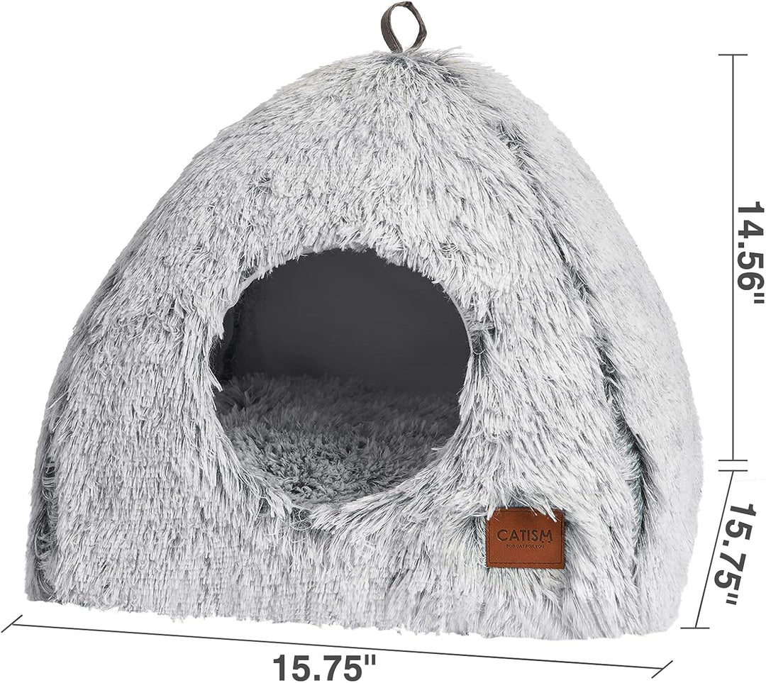 Katzenhöhle Katzenbett Katzenhaus Kuschelhöhle 40x40cm CATISM faltbar waschbar bequemer Katzenschlaf