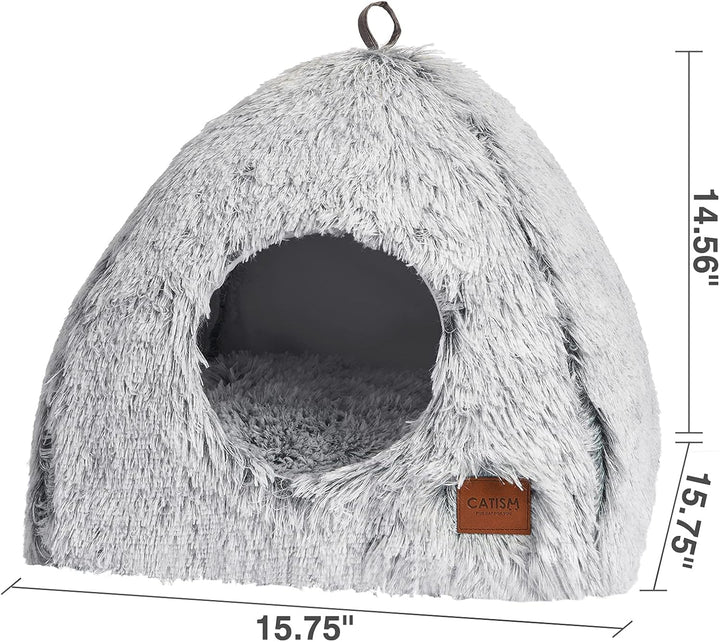 Katzenhöhle Katzenbett Katzenhaus Kuschelhöhle 40x40cm CATISM faltbar waschbar bequemer Katzenschlaf