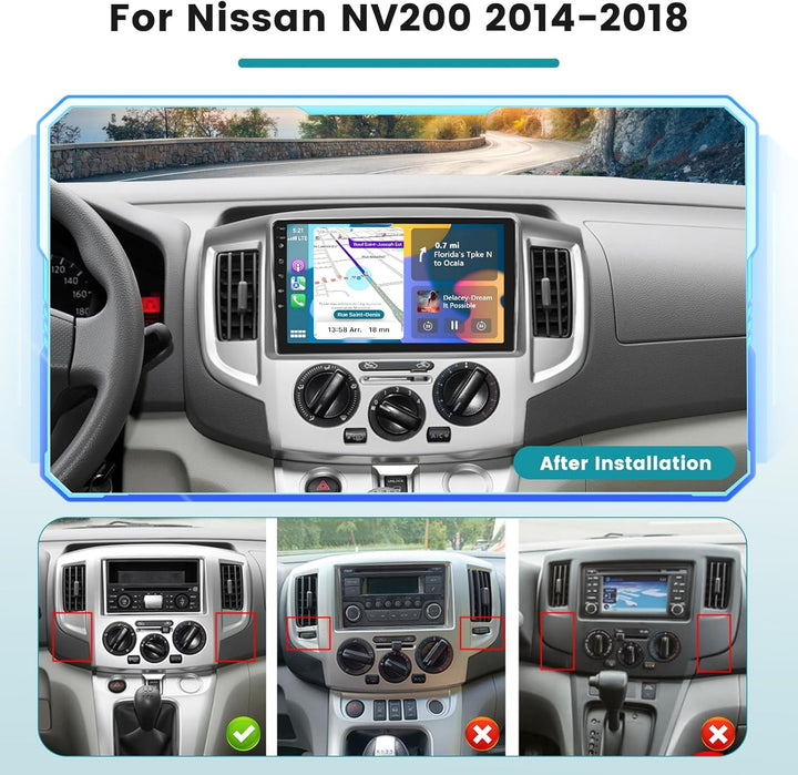 Hikity 2G+64G Android 15 Autoradio Für Nissan NV200 2014-2018 mit Wireless Carplay Android Auto, 9 Z
