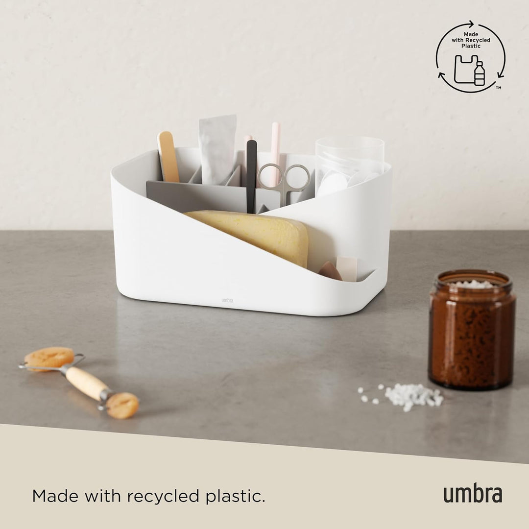 Umbra Glam Kosmetik-Organizer, vielseitiger Aufbewahrungsbehälter mit herausnehmbarem Einsatz für Ba