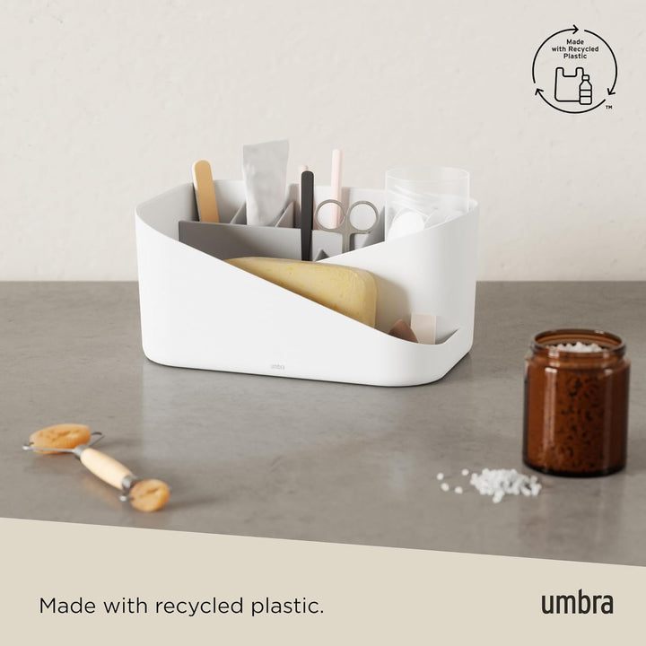 Umbra Glam Kosmetik-Organizer, vielseitiger Aufbewahrungsbehälter mit herausnehmbarem Einsatz für Ba