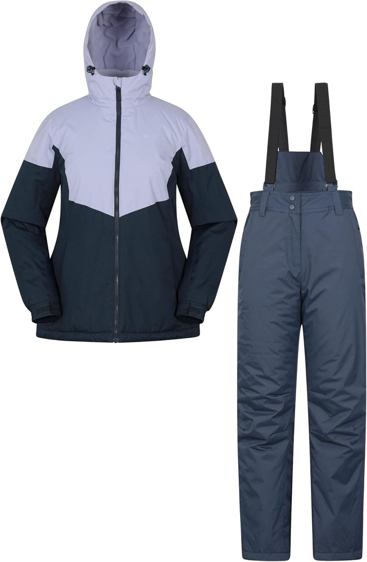 Mountain Warehouse Damenskijacke und -hosenset – Wattierte Isolierung, Schneefang, Reissverschlussta
