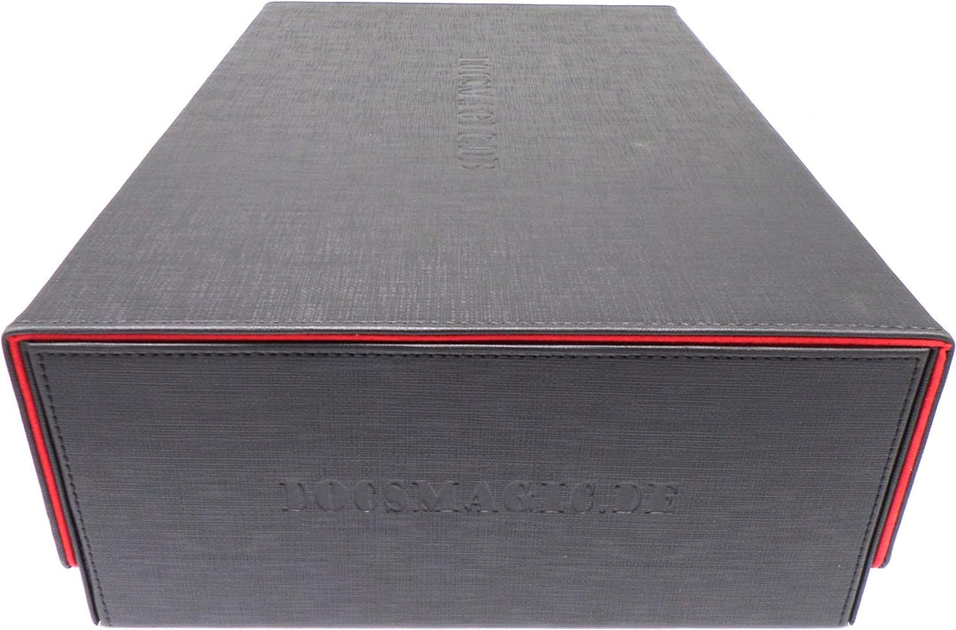 docsmagic.de Premium 3-Row Trading Card Storage Box Black/Red + Trays & Divider - MTG PKM YGO - Aufb