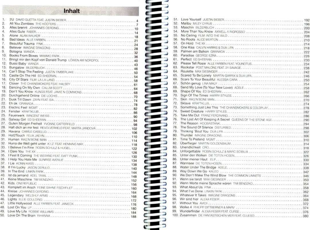Hitbook 2-100 Chart Hits für Ukulele (mit Texten und Akkorden) - Singbook mit Dunlop Plek - Verlag B