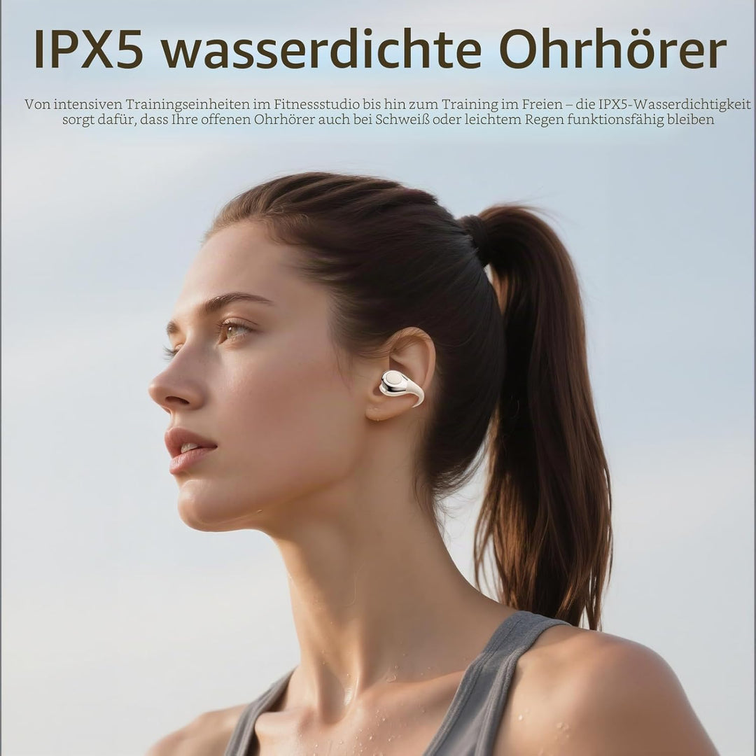 Open-Ear-Kopfhörer I5, Kabellose Bluetooth 6.0 Clip-On-Ohrhörer mit ENC, IPX5 wasserdicht, 36 Std. L