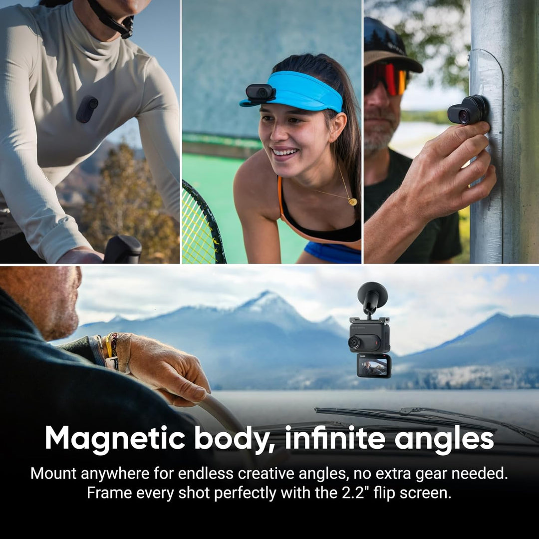 Insta360 GO 3S 128 GB Nachtschwarz- Tragbare 4K Mini-Kamera, Freihand-POVs, Überall anbringbar, Stab