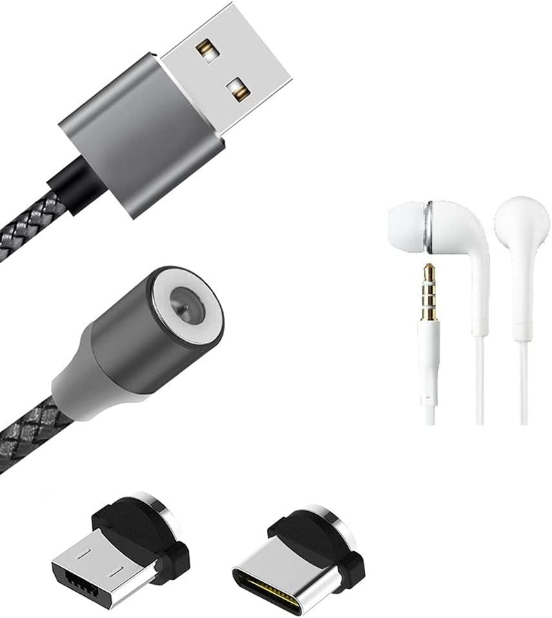 K-S-Trade Hochwertiges Magnet-Lade-Kabel Sync-Kabel Daten-Kabel + Kopfhörer Für Samsung Galaxy XCove