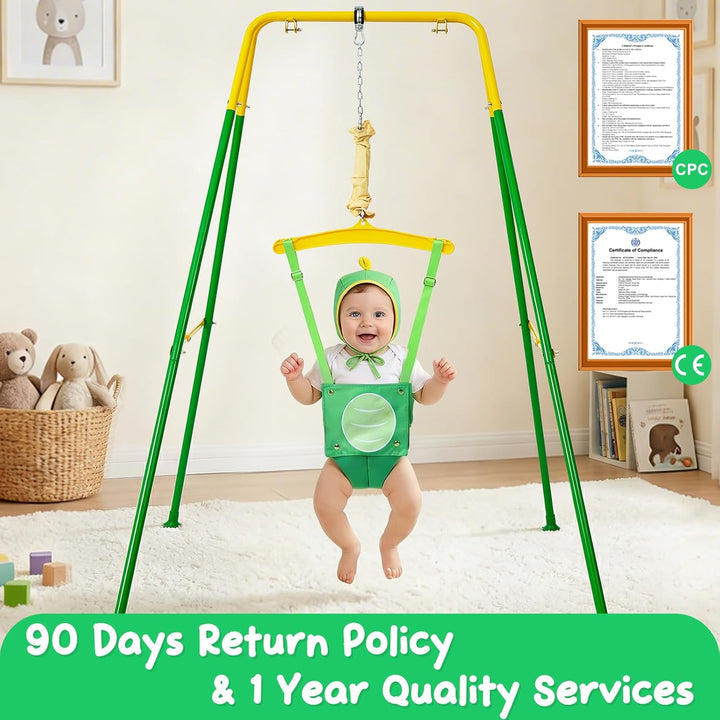 FUNLIO Baby-Hüpfsitz mit Ständer für 6–24 Monate, Babywippe zum Spielen, Hüpfsitz für Kleinkinder, m