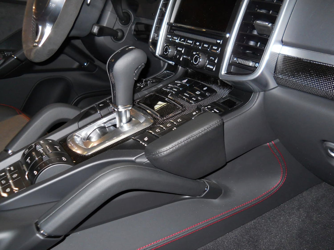 KUDA 089070 Halterung Echtleder schwarz für Porsche Cayenne (92A) ab 05/2010 bis 2014, 089070