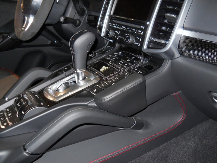 KUDA 089070 Halterung Echtleder schwarz für Porsche Cayenne (92A) ab 05/2010 bis 2014, 089070