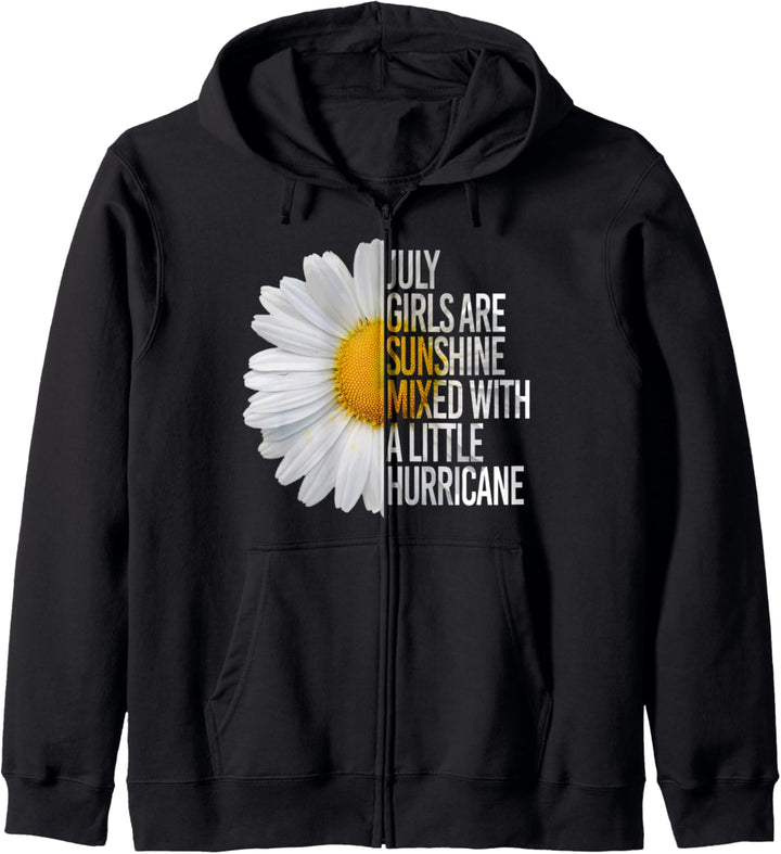 Born In July Birthday Women Daisy Flower Cute Funny Quote Kapuzenjacke
