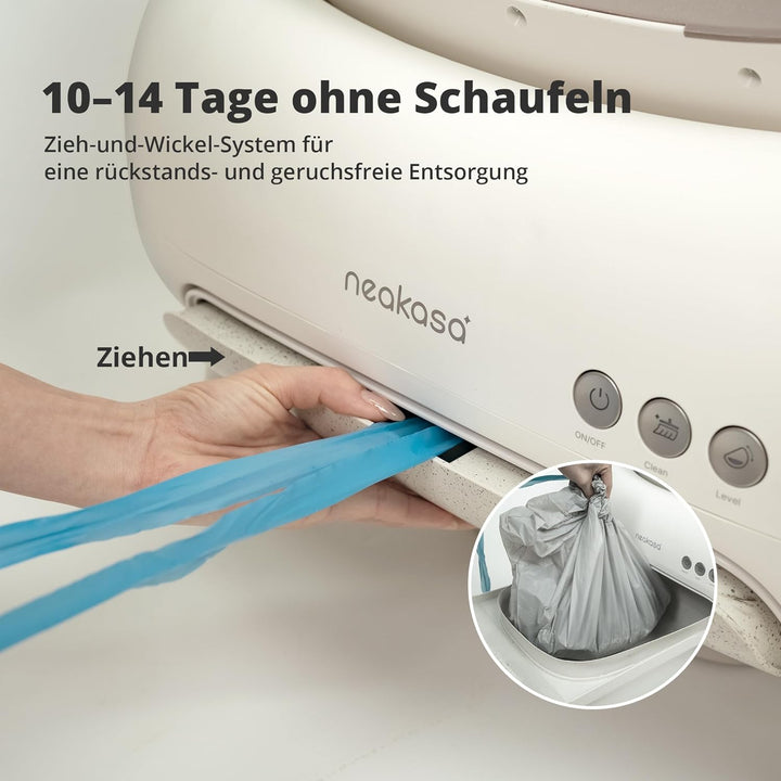 Neakasa M1 Plus Lite Selbstreinigende Katzentoilette mit offenes Design, XXL Kapazität Katzenklo, Ap