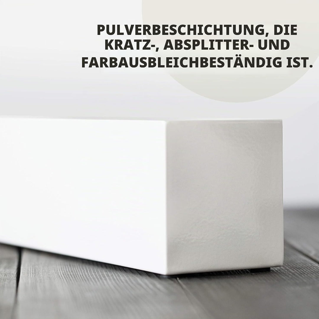 Moderner weisser rechteckiger Pflanzkasten | 40,6 cm grosser Metall-Pflanztopf perfekt als Sukkulent