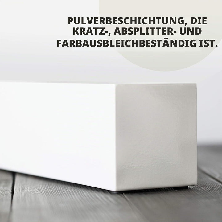 Moderner weisser rechteckiger Pflanzkasten | 40,6 cm grosser Metall-Pflanztopf perfekt als Sukkulent