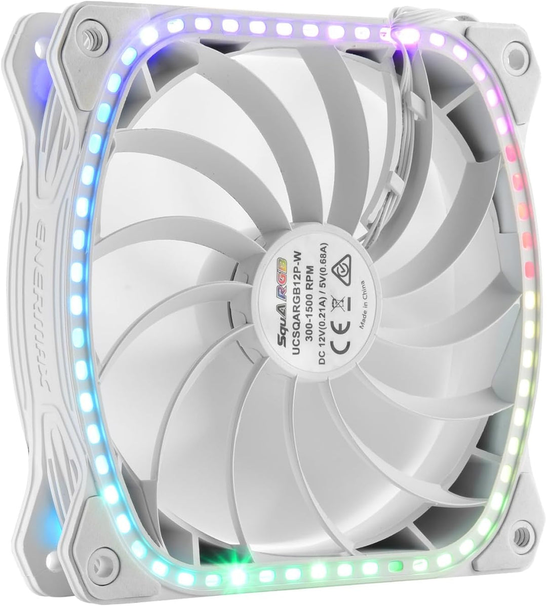 Enermax SQUA 12cm 3er (UCSQARGB12P-W-BP3), adressierbarer RGB-Lüfter, Weiss SQUA RGB 3 Stück Weiss
