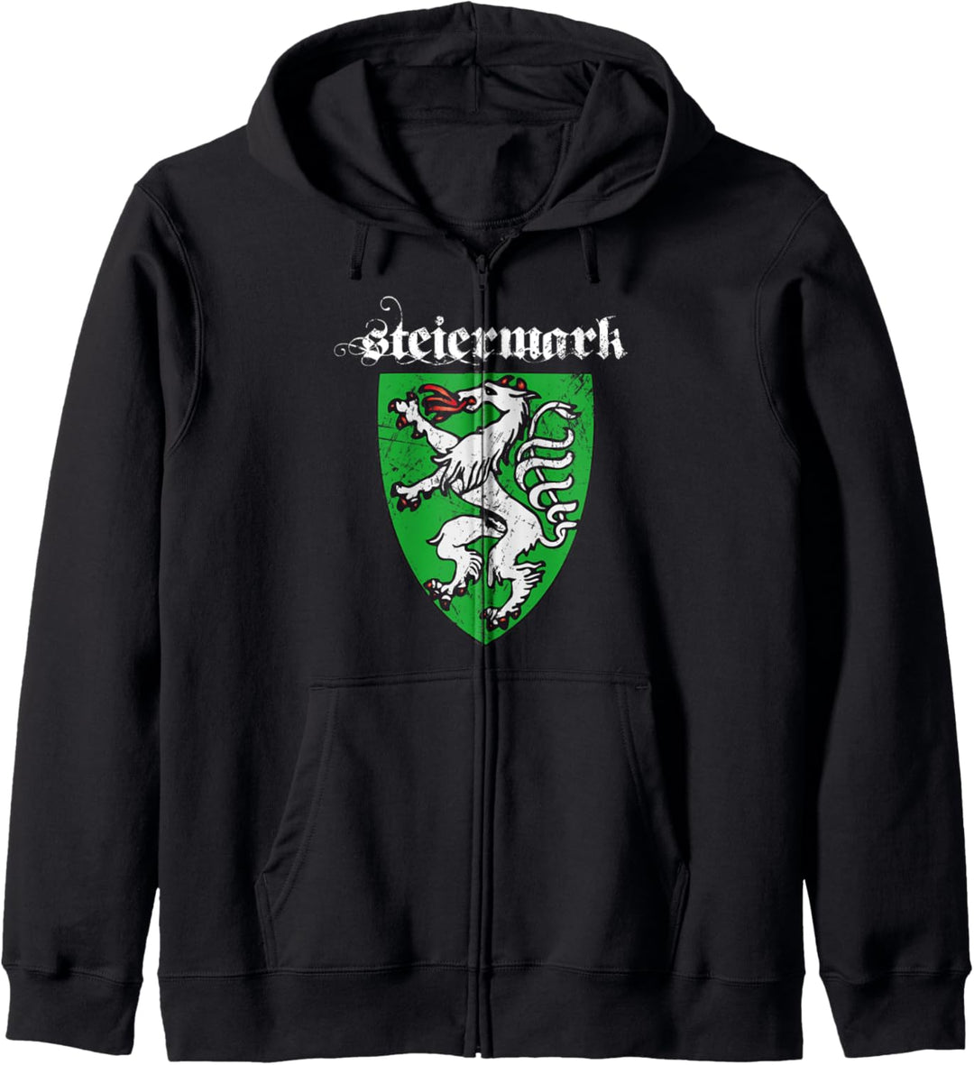 Steiermark mit steirischem Wappen Retro Vintage Design Kapuzenjacke