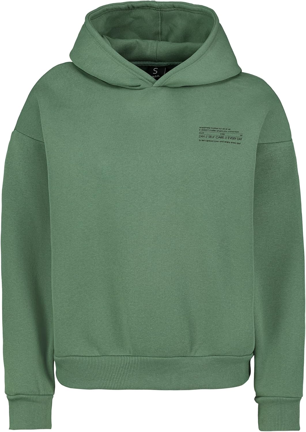 Sublevel Damen Basic Pullover Hoodie mit Mini-Print M Grün, M Grün