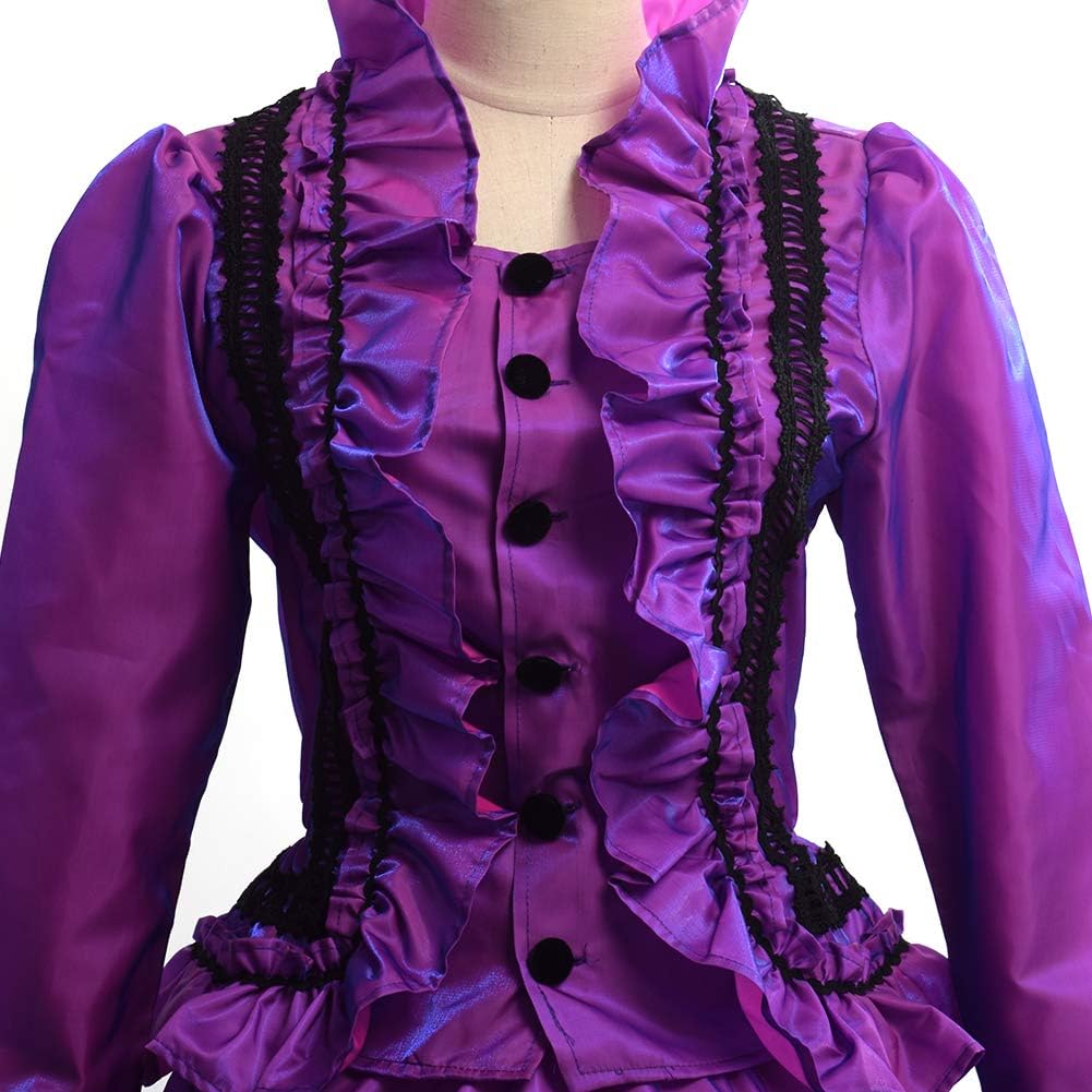 GRACEART Damen Gothic Viktorianisches Kleid Renaissance Maxi Kostüm (M, Lila) M Lila, M Lila