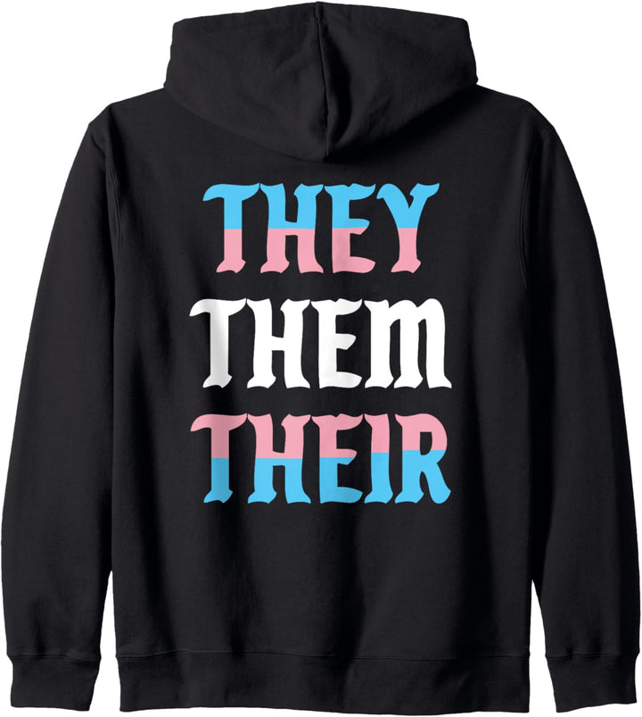 They Them Their Pronomen LGBTQIA Trans Pride Flagge Kapuzenjacke