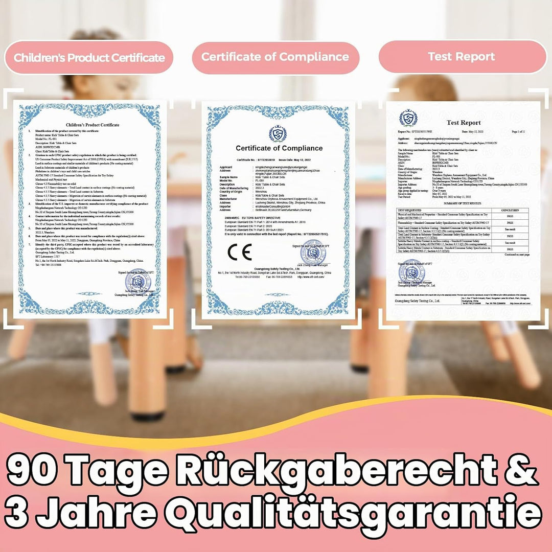 FUNLIO Kinderzimmertisch &amp; -stuhlsets, höhenverstellbar für Kinder im Alter von 3-8 Jahren, leicht a