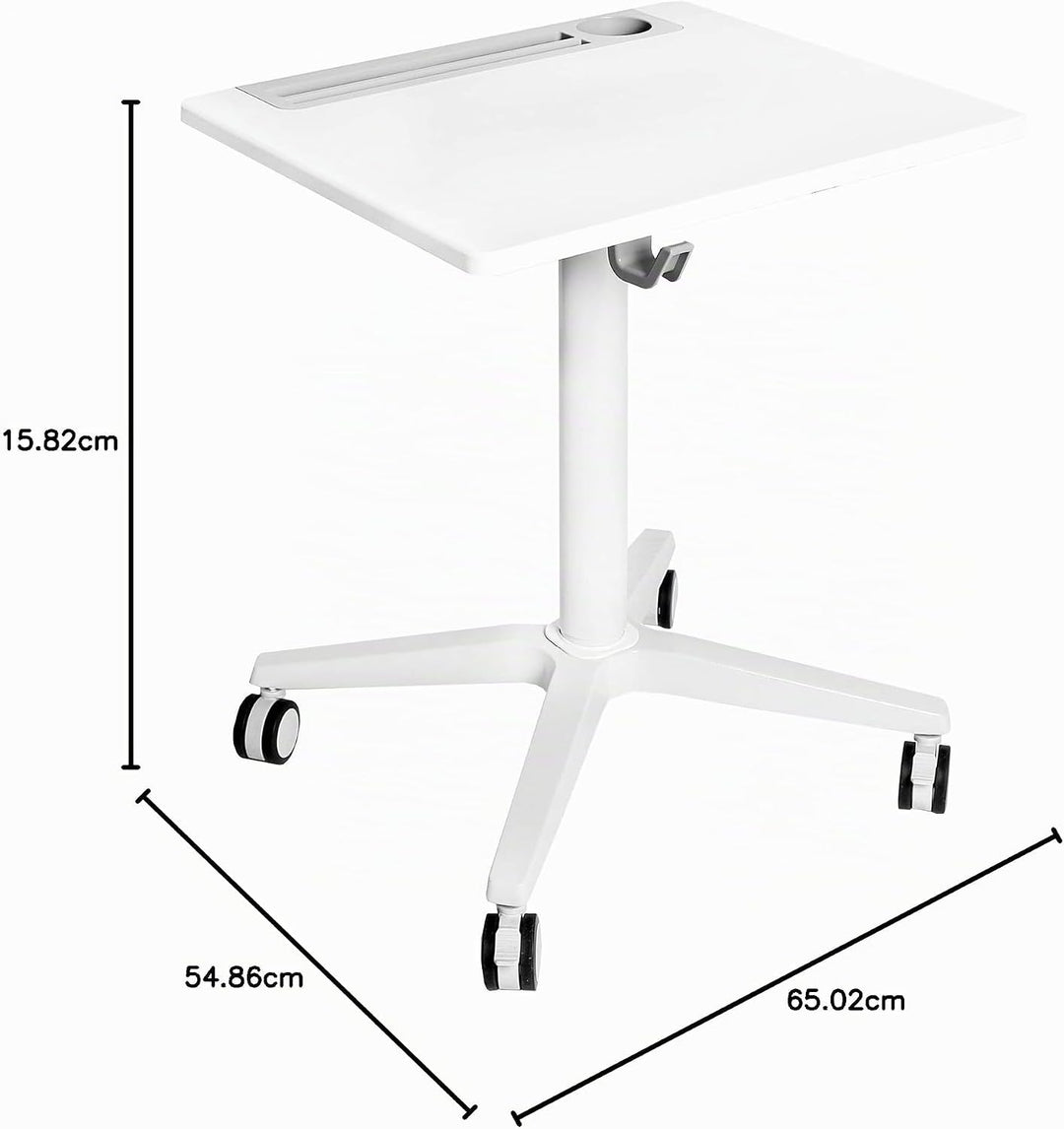 Seville Classics Höhenverstellbarer Tisch, Aluminium, 65 cm x 55 cm x 77.5 bis 115.8 cm (LxBxH) 65 x