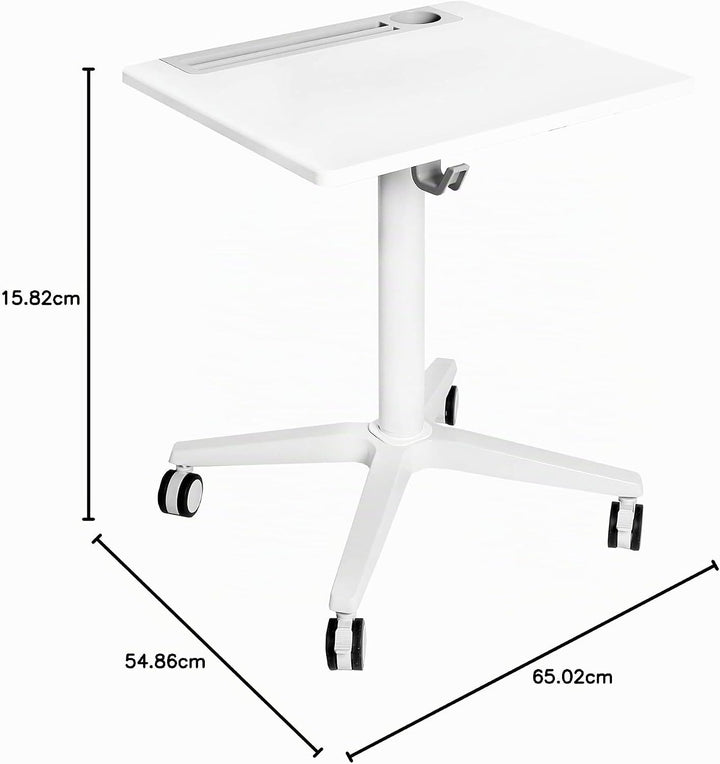 Seville Classics Höhenverstellbarer Tisch, Aluminium, 65 cm x 55 cm x 77.5 bis 115.8 cm (LxBxH) 65 x
