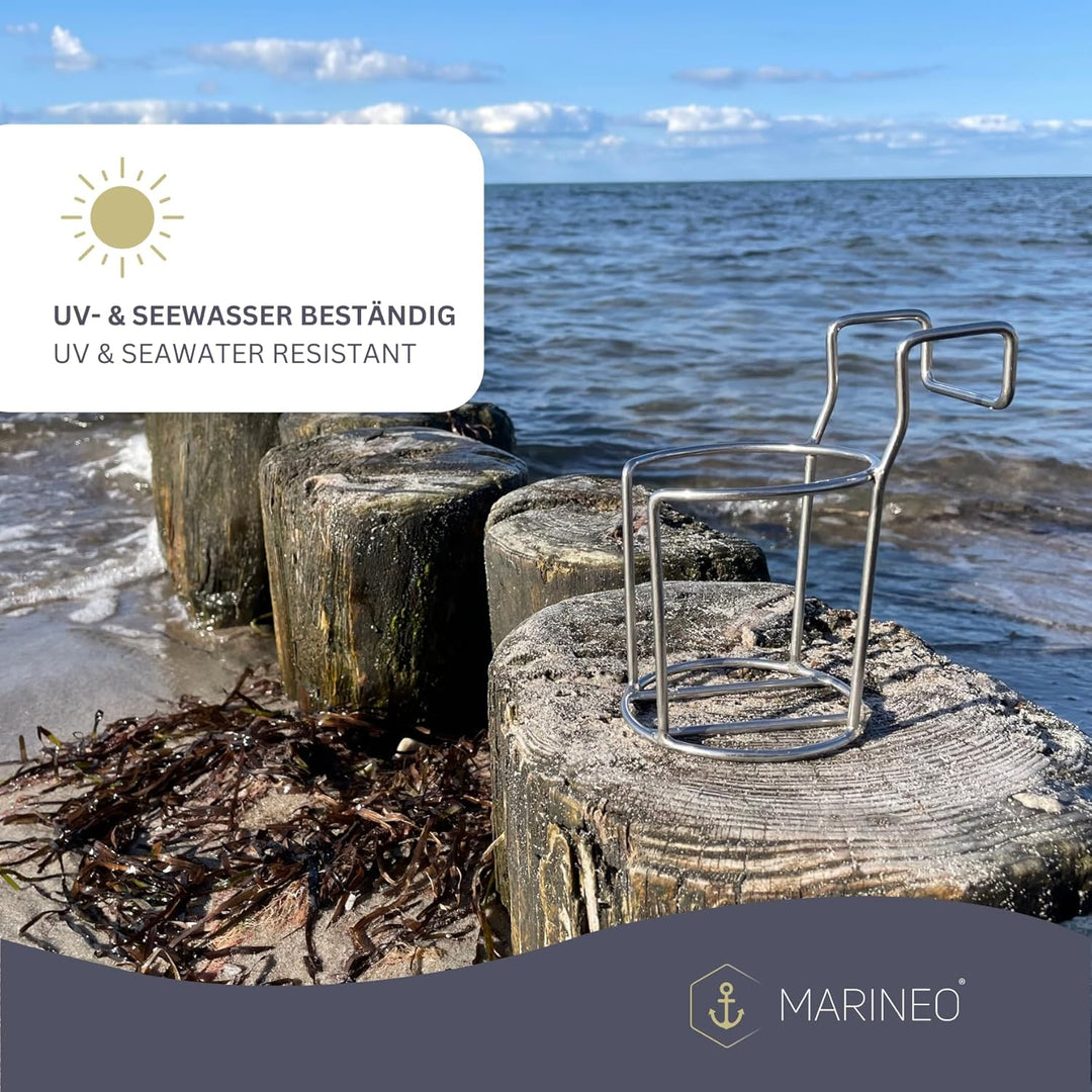 MARINEO Strandkorb Getränkehalter Flaschenhalter Becherhalter Halter für Strandkörbe - für Gläser, B