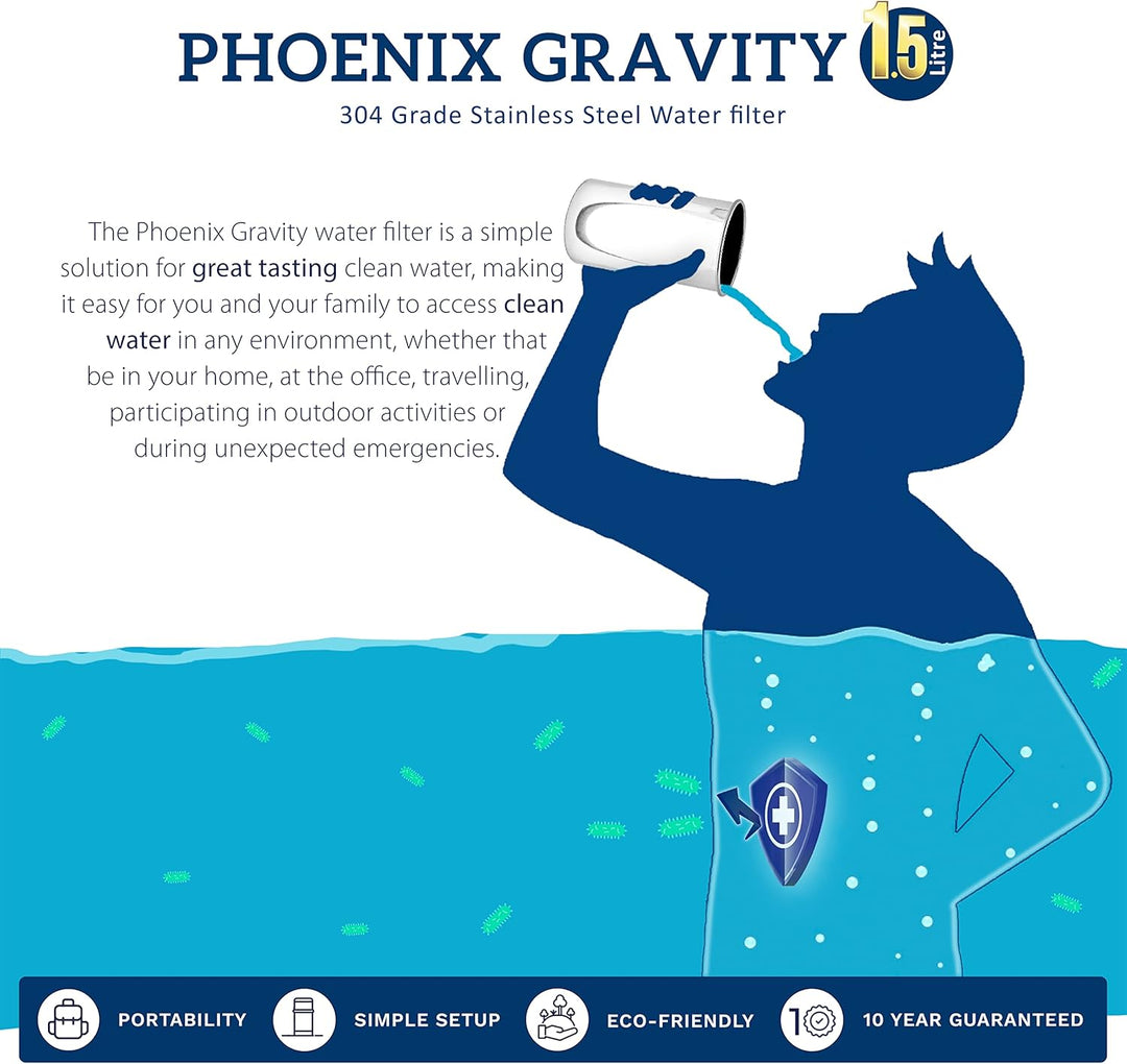 Phoenix Gravity 1 Liter tragbarer Wasserfilter 1 Litre, 1 Litre