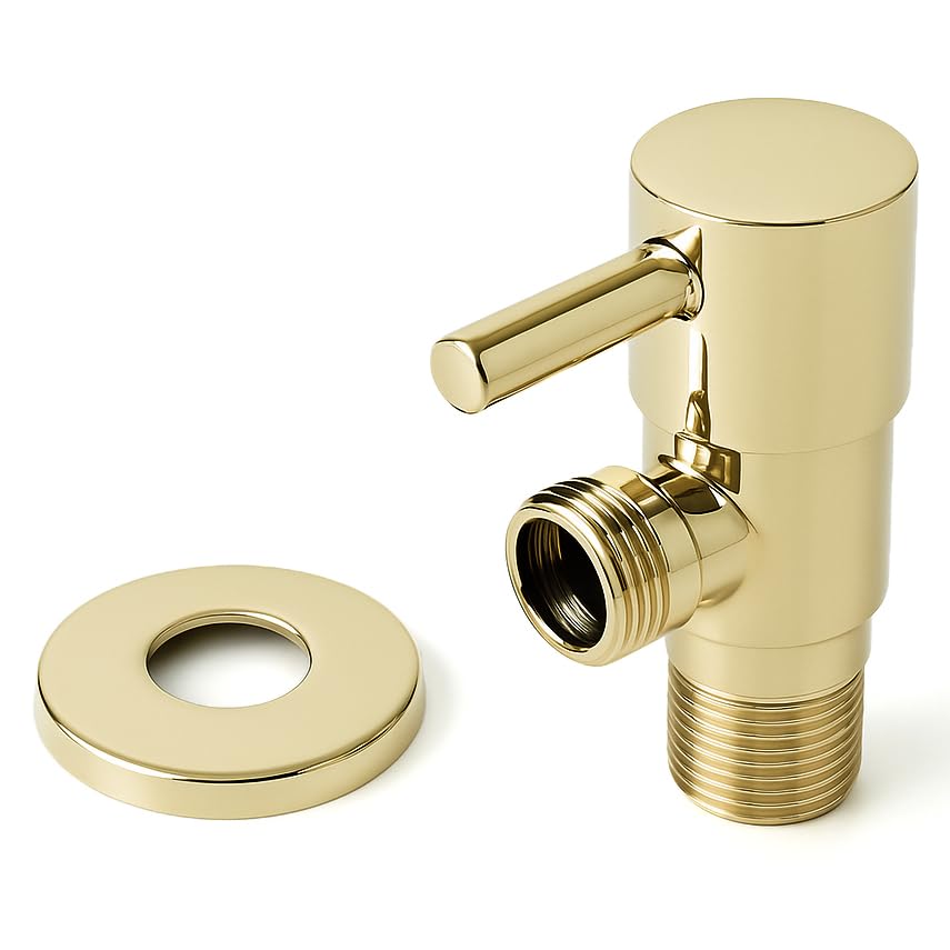 Chrom-Gold-Stopp-Isolationsventil für Dusche, Ein-/Aus-Muslimischer Shattaf plattierter Wasserhahn,