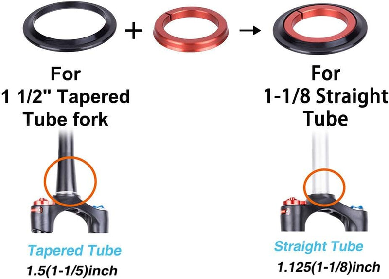 Tbest Fahrradlager-Headset aus Aluminiumlegierung, Fahrrad-Headset, CNC ZS44 / ZS56 Fahrrad-Doppelko