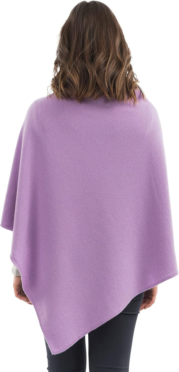 Dalle Piane Cashmere - Poncho aus Kaschmir-Gemisch - Made in Italy - Damen Einheitsgrösse Flieder, E