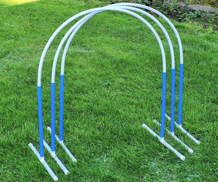 Generisch 3 NADAC Hoopers Bögen mit Ständer (blau), VDH Konform, Fun-Hoopers